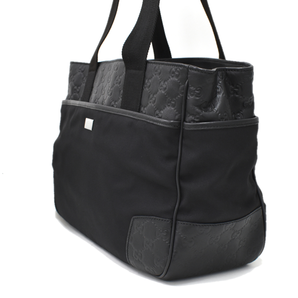 Gucci Tote Bag Guccisima Nylon Leather Black - Picture 2 of 9